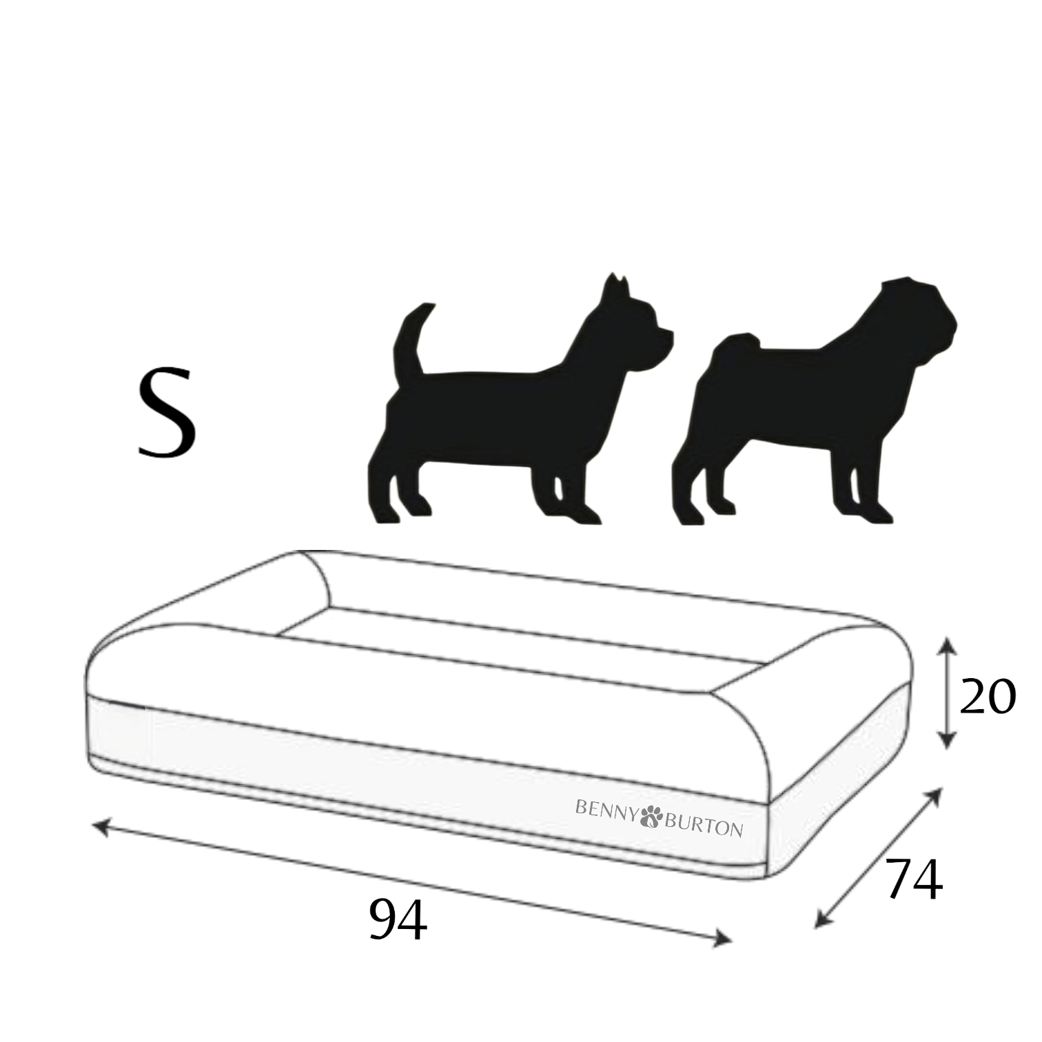 Hundebett_Barklay_Groesse_S Hundebett Barklay mit Viskoschaummatratze und waschbarem Bouclébezug