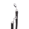 Verstellbare Hundeleine aus hochwertigem schwarz-braunem Leder mit rostfreiem Karabiner und dreifacher Längeneinstellung