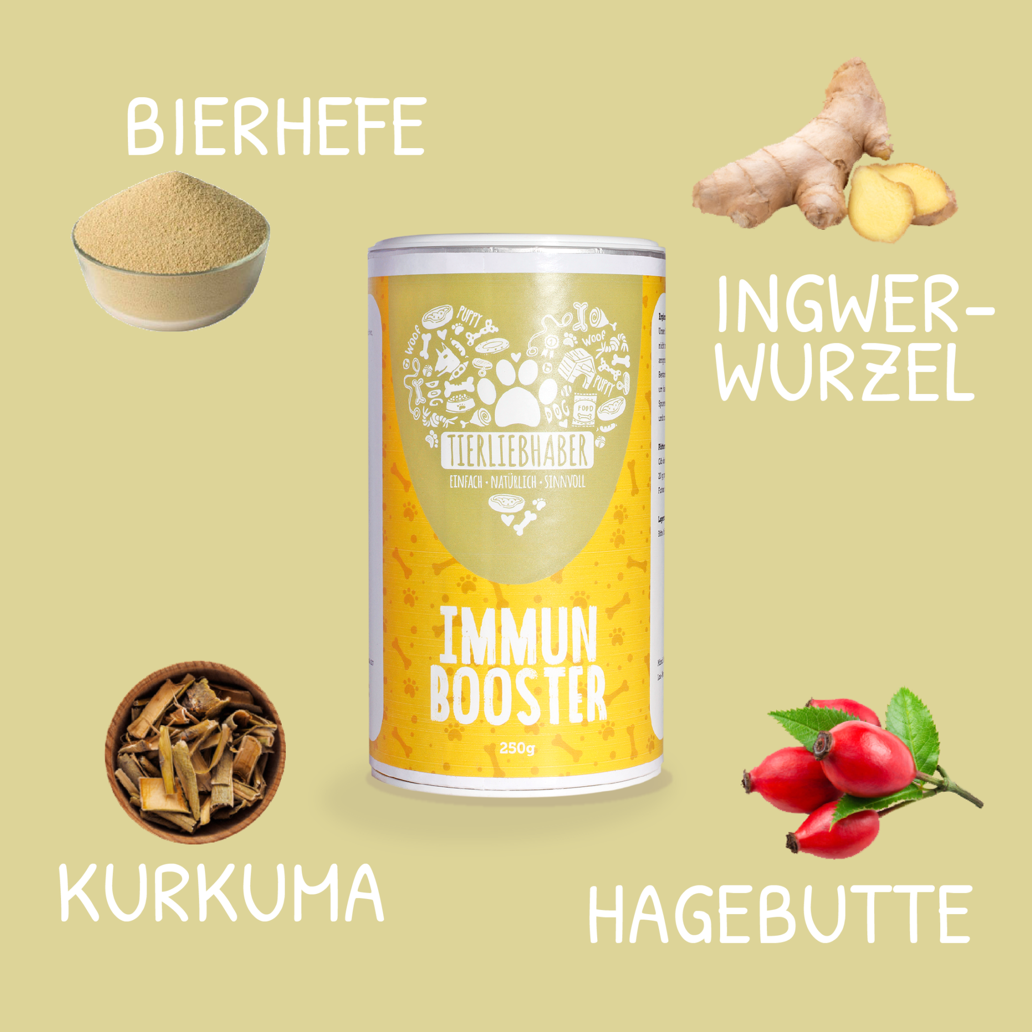 Immun Booster Pulver zur Stärkung der Abwehrkräfte von Tierliebhaber Inhalt
